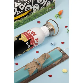 PEW PEW madafakas, Πασχαλινή Λαμπάδα με παγούρι μεταλλικό (620ml, stainless steel) & κερί αρωματικό πλακέ (30cm) (ΤΙΡΚΟΥΑΖ)