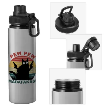 PEW PEW madafakas, Metallic water bottle with safety cap, 850ml aluminum