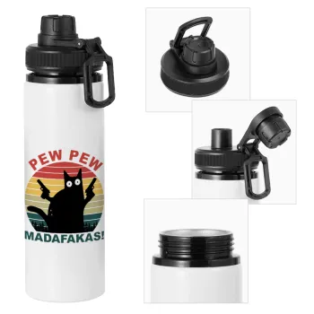 PEW PEW madafakas, Metal water bottle with safety cap, aluminum 850ml