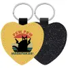 Μπρελόκ PU δερμάτινο glitter καρδιά ΜΑΥΡΟ