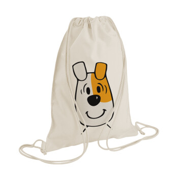 reksio bolek i lolek, Τσάντα πλάτης πουγκί GYMBAG natural (28x40cm)