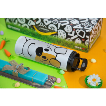 reksio bolek i lolek, Easter candle,Travel Tumbler 2 Lids, with metal straw & cleaning brush & aromatic flat candle (30cm) (BLUE)