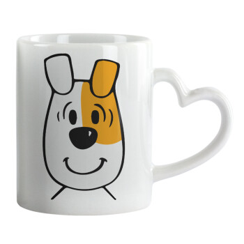 reksio bolek i lolek, Mug heart handle, ceramic, 330ml