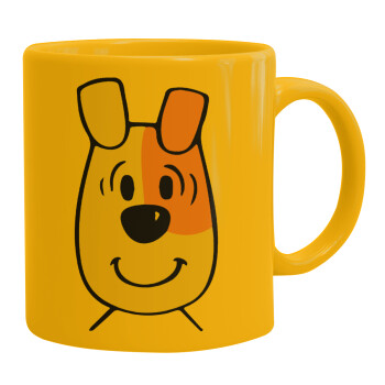 reksio bolek i lolek, Ceramic coffee mug yellow, 330ml (1pcs)