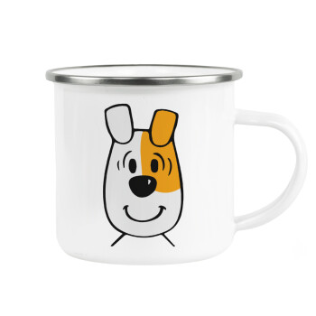 reksio bolek i lolek, Metallic enamel cup white 360ml