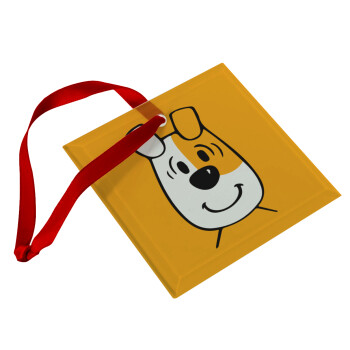 reksio bolek i lolek, Christmas ornament, glass square ornament 9x9cm