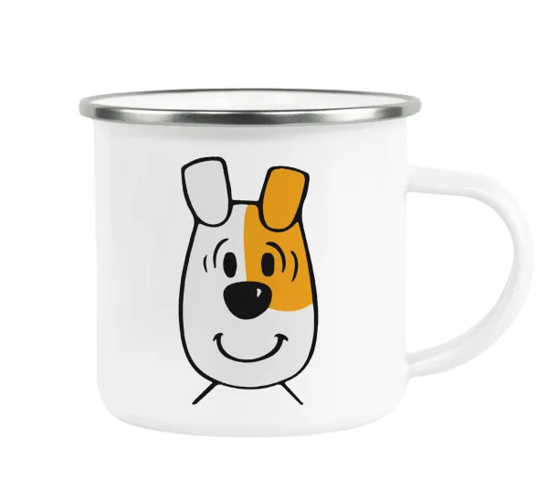 reksio bolek i lolek — Metallic enamel cup white 360ml