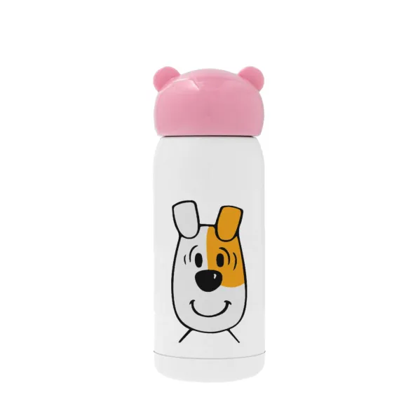reksio bolek i lolek — Pink stainless steel thermal flask, 320ml
