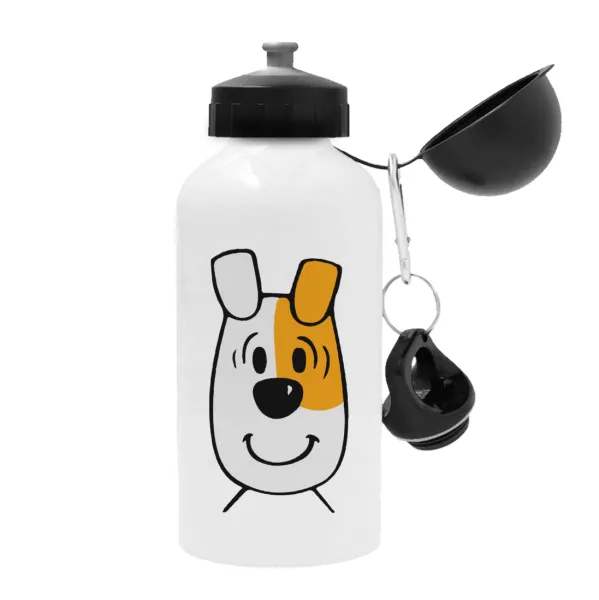 reksio bolek i lolek — Metal water bottle, White, aluminum 500ml
