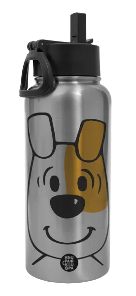 reksio bolek i lolek — Metal mug thermo Silver with Straw and Spout Lid (Stainless steel), double wall, 950ml