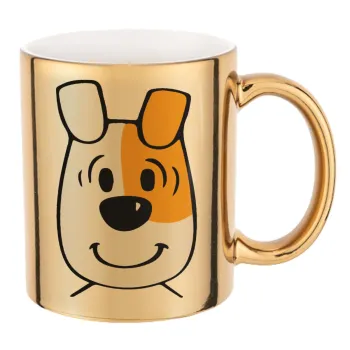 reksio bolek i lolek, Mug ceramic, gold mirror, 330ml