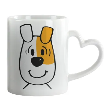 reksio bolek i lolek, Mug heart handle, ceramic, 330ml
