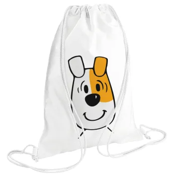 reksio bolek i lolek, Τσάντα πλάτης πουγκί GYMBAG λευκή (28x40cm)