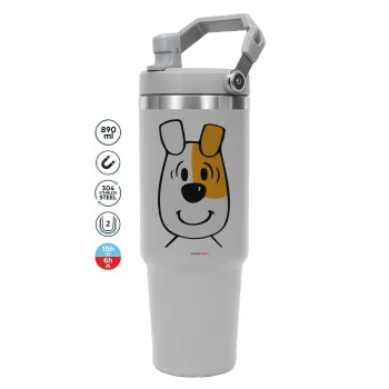reksio bolek i lolek, ΓΚΡΙ χρώματος Θερμός Ανοξείδωτο 890ml (30oz) με χερούλι