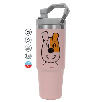 reksio bolek i lolek, ΡΟΖ χρώματος Θερμός Ανοξείδωτο 890ml (30oz) με χερούλι