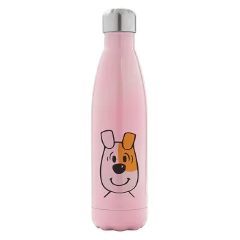 reksio bolek i lolek, Metal mug thermos Pink Iridiscent (Stainless steel), double wall, 500ml