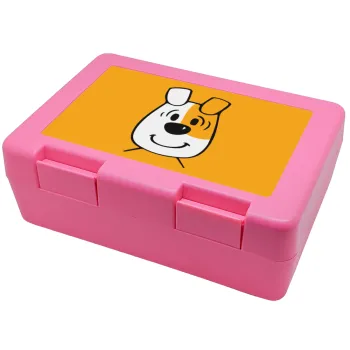 reksio bolek i lolek, Children's cookie container PINK 185x128x65mm (BPA free plastic)