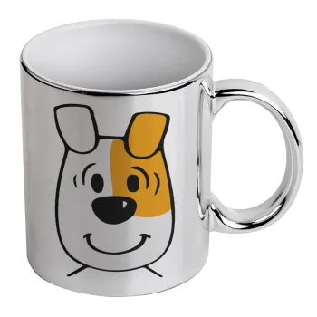 reksio bolek i lolek, Mug ceramic, silver mirror, 330ml