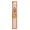 Easter Set, wooden keychain & scented flat Easter candle (30cm) (PINK)