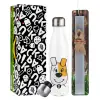 Easter candle, metallic white thermos bottle (500ml) & aromatic flat candle (30cm) (GRAY)