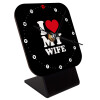 I Love my Wife, Επιτραπέζιο ρολόι ξύλινο με δείκτες (10cm)