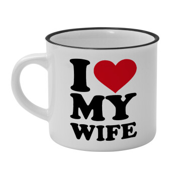I Love my Wife, Κούπα κεραμική vintage Λευκή/Μαύρη 230ml