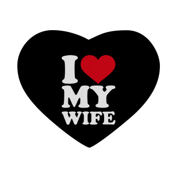 I Love my Wife, Mousepad καρδιά 23x20cm