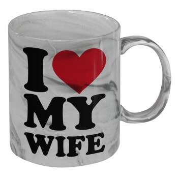 I Love my Wife, Mug ceramic marble style, 330ml