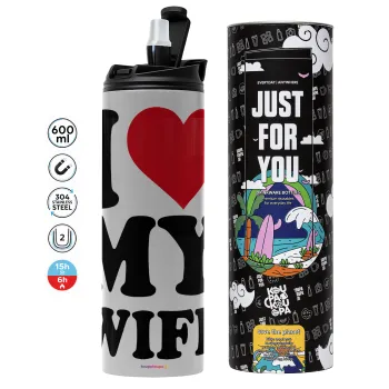 I Love my Wife, Tumbler stainless steel GREY 600ml