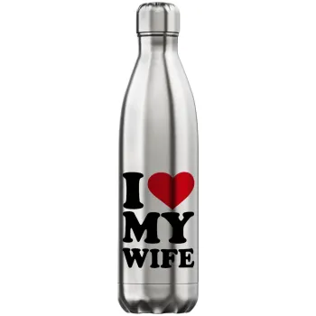 I Love my Wife, Inox (Stainless steel) hot metal mug, double wall, 750ml