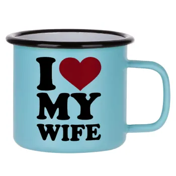 I Love my Wife, Κούπα Μεταλλική εμαγιέ ΜΑΤ σιέλ 360ml