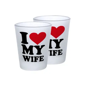 I Love my Wife, Σφηνοπότηρα γυάλινα 45ml του πάγου (2 τεμάχια)