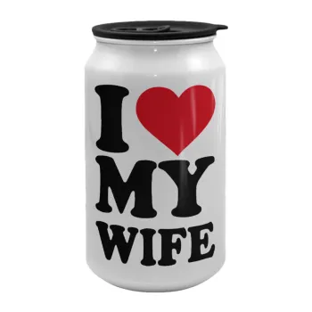I Love my Wife, Κούπα ταξιδιού μεταλλική με καπάκι (tin-can) 500ml