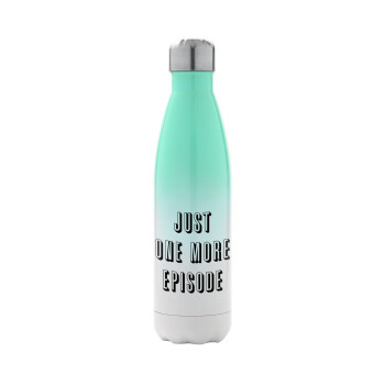 JUST ONE MORE EPISODE, Metal mug thermos Green/White (Stainless steel), double wall, 500ml