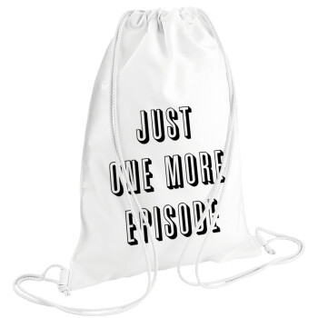 JUST ONE MORE EPISODE, Τσάντα πλάτης πουγκί GYMBAG λευκή (28x40cm)
