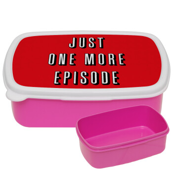JUST ONE MORE EPISODE, ΡΟΖ παιδικό δοχείο φαγητού (lunchbox) πλαστικό (BPA-FREE) Lunch Βox M18 x Π13 x Υ6cm