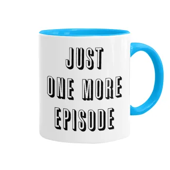 JUST ONE MORE EPISODE, Κούπα χρωματιστή γαλάζια, κεραμική, 330ml