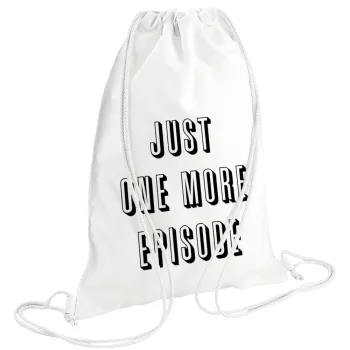 JUST ONE MORE EPISODE, Backpack pouch GYMBAG white (28x40cm)