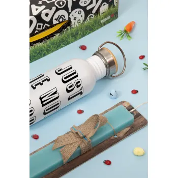 JUST ONE MORE EPISODE, Πασχαλινή Λαμπάδα με παγούρι μεταλλικό (620ml, stainless steel) & κερί αρωματικό πλακέ (30cm) (ΤΙΡΚΟΥΑΖ)