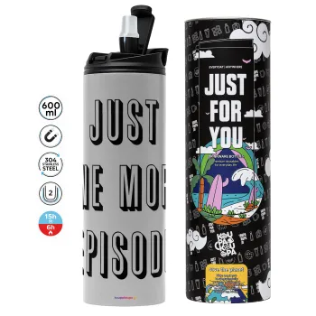 JUST ONE MORE EPISODE, Tumbler stainless steel GREY 600ml