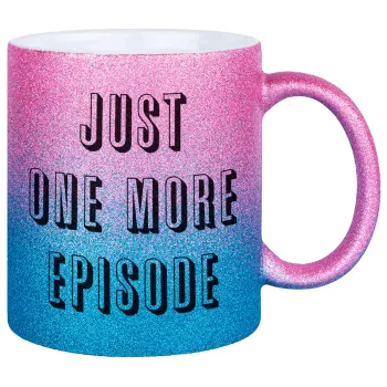 JUST ONE MORE EPISODE, Κούπα Χρυσή/Μπλε Glitter, κεραμική, 330ml