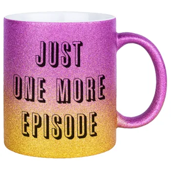 JUST ONE MORE EPISODE, Κούπα Χρυσή/Ροζ Glitter, κεραμική, 330ml
