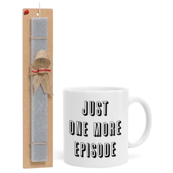 JUST ONE MORE EPISODE, Easter Set, Ceramic Cup (330ml) & Easter aromatic flat candle (30cm) (GRAY)