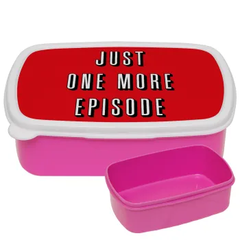JUST ONE MORE EPISODE, ΡΟΖ παιδικό δοχείο φαγητού (lunchbox) πλαστικό (BPA-FREE) Lunch Βox M18 x Π13 x Υ6cm