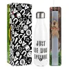 Easter candle, metallic white thermos bottle (500ml) & aromatic flat candle (30cm) (GRAY)