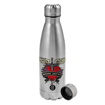 Bon Jovi, Metallic water bottle, stainless steel, 750ml