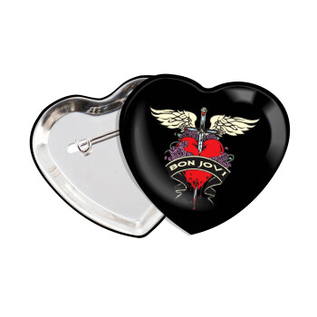 Bon Jovi, Κονκάρδα παραμάνα καρδιά (57x52mm)