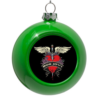 Bon Jovi, Green Christmas tree ornament bauble 8cm