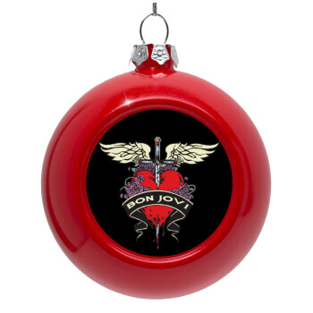 Bon Jovi, Red Christmas tree ornament bauble 8cm