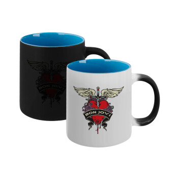 Bon Jovi, Κούπα Μαγική εσωτερικό μπλε, κεραμική 330ml που αλλάζει χρώμα με το ζεστό ρόφημα